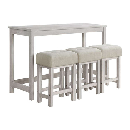 Picket House Furnishings - Holmes Bar Table Single Pack (1 Tables - 3 Stools) in White - T-6460-3-BTSP veiw 1