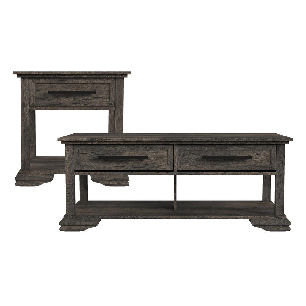 Picket House Furnishings - Hyde 2PC Occasional Table Set in Charcoal-Coffee Table & End Table - T-13130-5-2PC view 1