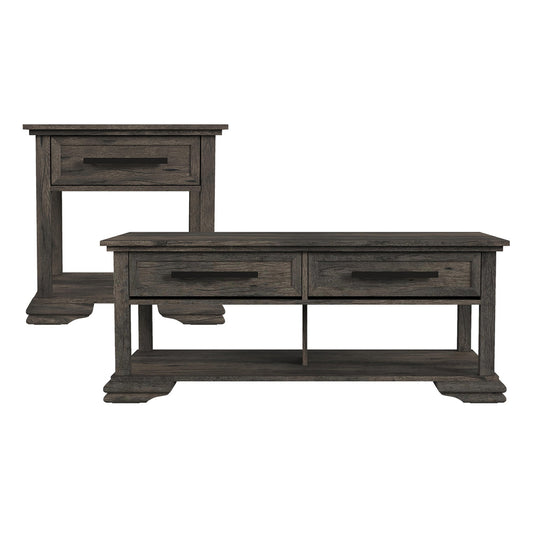 Picket House Furnishings - Hyde 2PC Occasional Table Set in Charcoal-Coffee Table & End Table - T-13130-5-2PC view 1