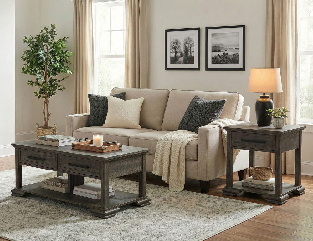 Picket House Furnishings - Hyde 2PC Occasional Table Set in Charcoal-Coffee Table & End Table - T-13130-5-2PC view 8