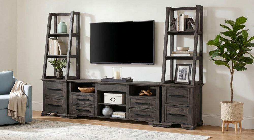 Picket House Furnishings - Hyde 3PC Entertainment Unit With 71'' TV Console in Charcoal - LA-13130-5-TV1-3PC view 8