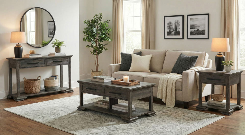 Picket House Furnishings - Hyde 3PC Occasional Table Set in Charcoal-Coffee Table, End Table & Sofa Table - T-13130-5-ST-3PC view 11