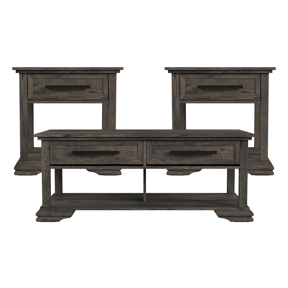 Picket House Furnishings - Hyde 3PC Occasional Table Set in Charcoal-Coffee Table & Two End Tables - T-13130-5-3PC view 1