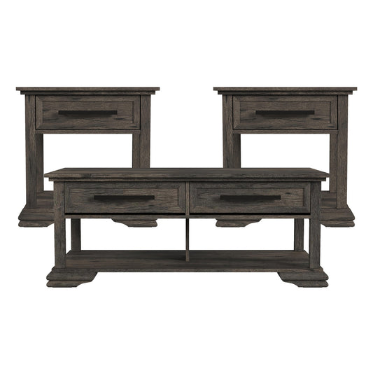 Picket House Furnishings - Hyde 3PC Occasional Table Set in Charcoal-Coffee Table & Two End Tables - T-13130-5-3PC view 1
