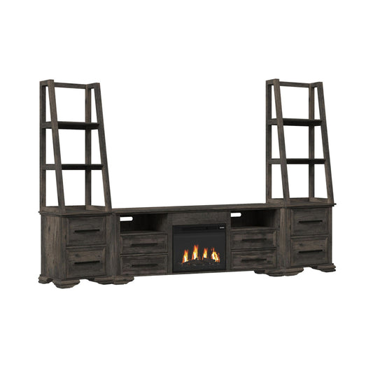 Picket House Furnishings - Hyde 4PC Entertainment Unit With 71'' TV Console in Charcoal - LA-13130-5-TV1-4PC view 1