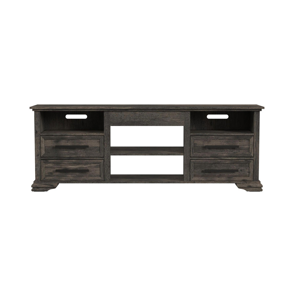 Picket House Furnishings - Hyde 71'' TV Console without Fireplace Insert in Charcoal - LA-13130-5-TV1 view 2