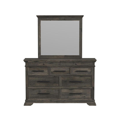 Picket House Furnishings - Hyde Dresser and Mirror Set in Charcoal - B-13130-8-DRMR veiw 2