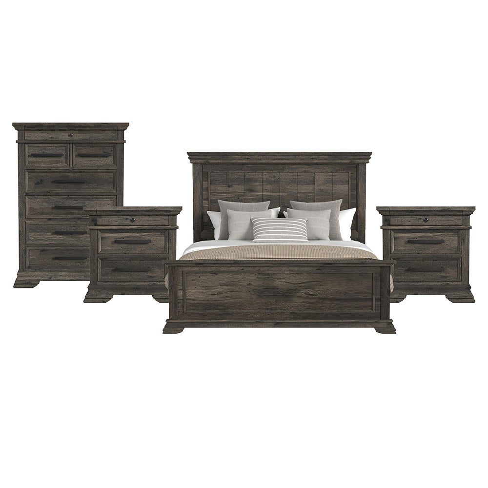 Picket House Furnishings - Hyde King 4PC Bedroom Set in Charcoal - B-13130-8-KB-NSCH view 1