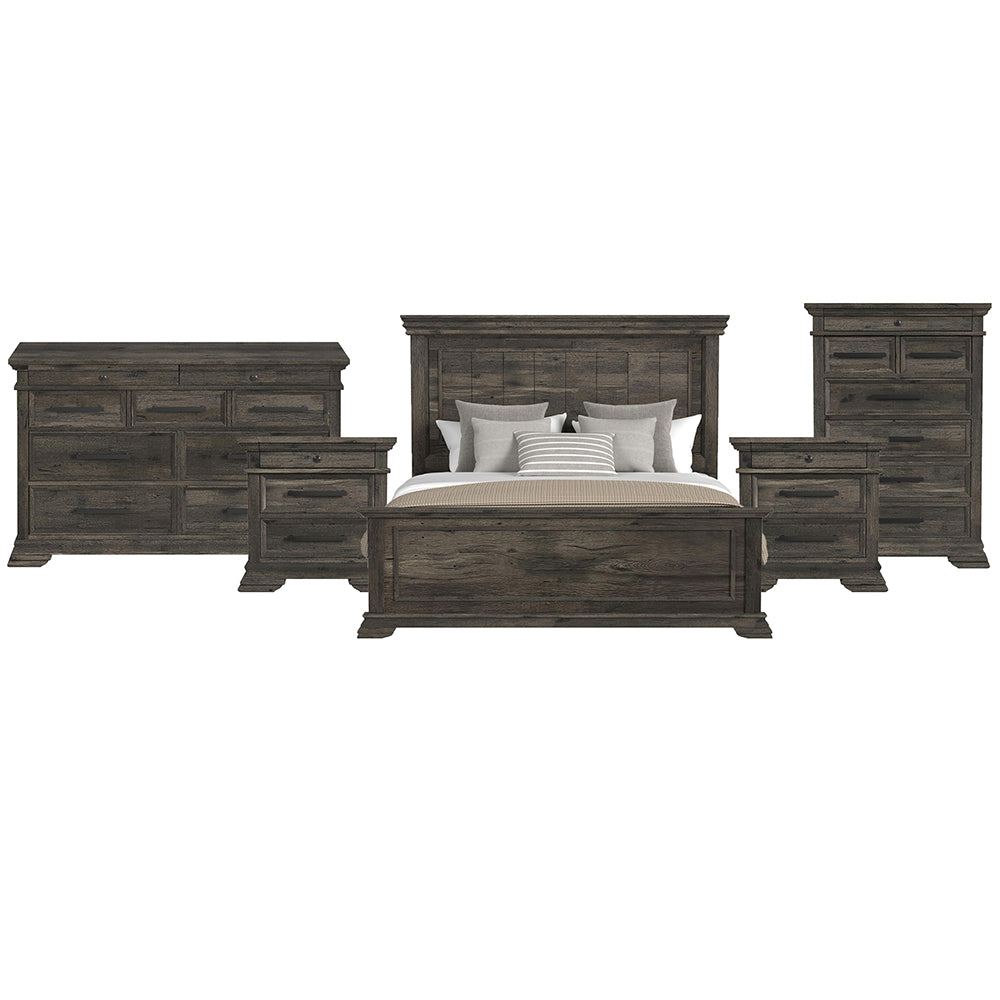 Picket House Furnishings - Hyde King 5PC Bedroom Set in Charcoal - B-13130-8-KB-NSDRC view 1