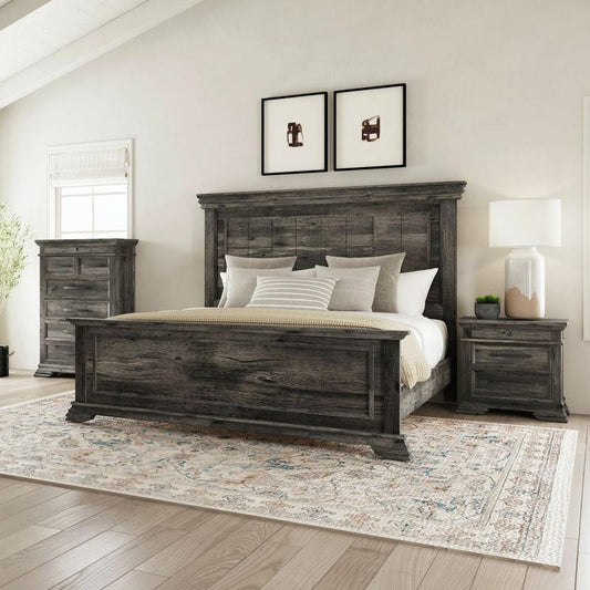 Picket House Furnishings - Hyde King Panel 3PC Bedroom Set in Charcoal - B-13130-8-KB-3PC veiw 1