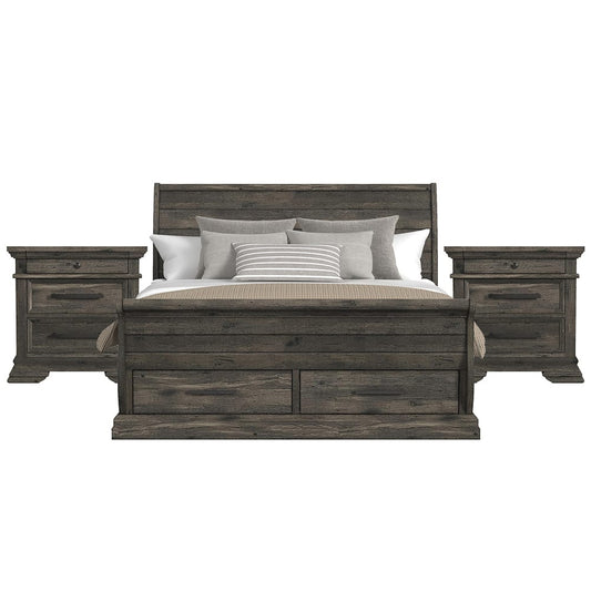Picket House Furnishings - Hyde King Sleigh Storage 3PC Bedroom Set in Charcoal - B-13130-8-KSLB-NS2 view 1
