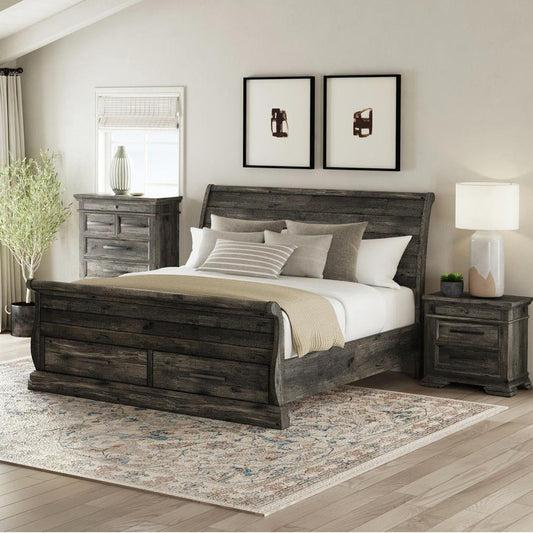 Picket House Furnishings - Hyde King Sleigh Storage 3PC Bedroom Set in Charcoal - B-13130-8-KSLB-3PC veiw 1