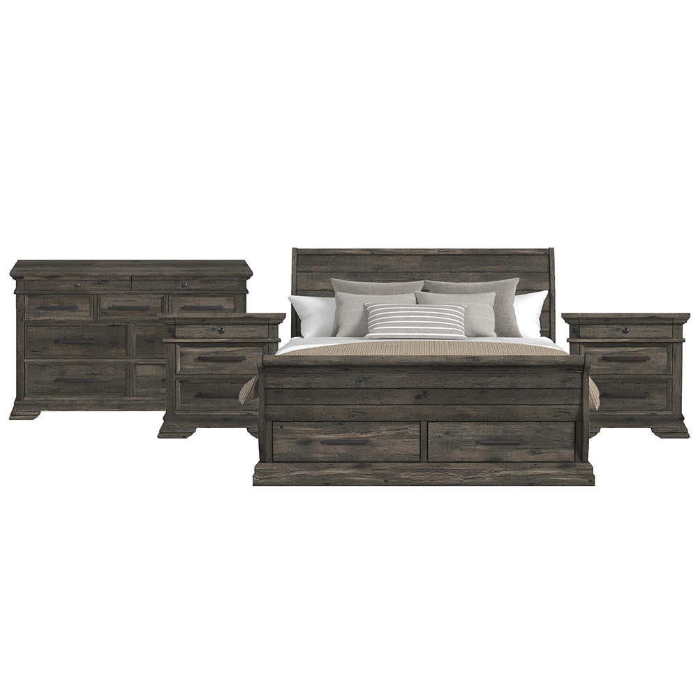 Picket House Furnishings - Hyde King Sleigh Storage 4PC Bedroom Set in Charcoal - B-13130-8-KSLB-NSDR view 1