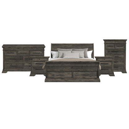 Picket House Furnishings - Hyde King Sleigh Storage 5PC Bedroom Set in Charcoal - B-13130-8-KSLB-NSDRC view 1