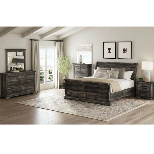 Picket House Furnishings - Hyde King Sleigh Storage 5PC Bedroom Set in Charcoal - B-13130-8-KSLB-5PC veiw 1