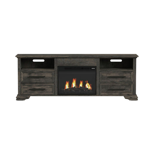 Picket House Furnishings - Hyde KIT - 71'' TV Console with Fireplace Insert in Charcoal - LA-13130-5-TV1FPK view 2