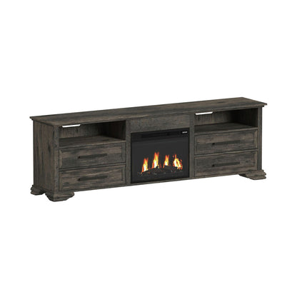 Picket House Furnishings - Hyde KIT - 82'' TV Console with Fireplace Insert in Charcoal - LA-13130-5-TV3FPK view 1