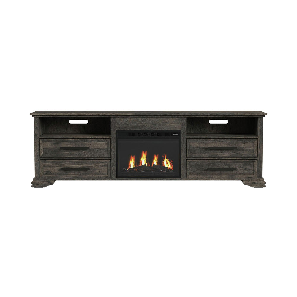 Picket House Furnishings - Hyde KIT - 82'' TV Console with Fireplace Insert in Charcoal - LA-13130-5-TV3FPK view 2