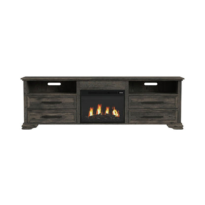 Picket House Furnishings - Hyde KIT - 82'' TV Console with Fireplace Insert in Charcoal - LA-13130-5-TV3FPK view 2
