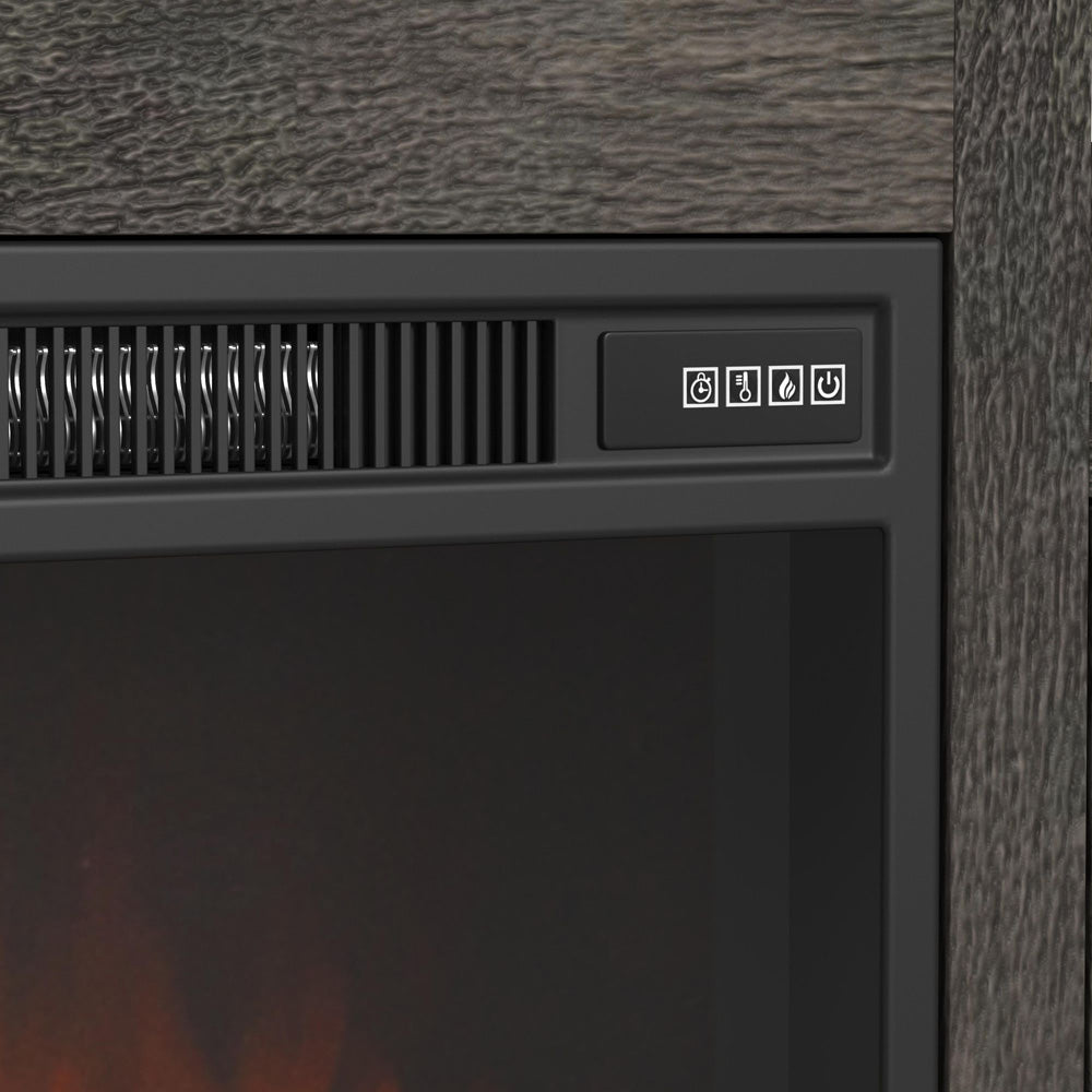 Picket House Furnishings - Hyde KIT - 82'' TV Console with Fireplace Insert in Charcoal - LA-13130-5-TV3FPK view 3
