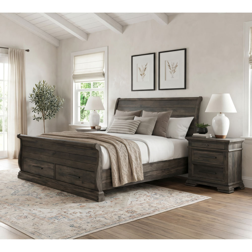Picket House Furnishings - Hyde Queen Sleigh Storage 3PC Bedroom Set in Charcoal - B-13130-8-QSLB-NS2 view 3