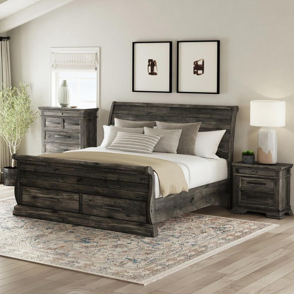 Picket House Furnishings - Hyde Queen Sleigh Storage 3PC Bedroom Set in Charcoal - B-13130-8-QSLB-3PC veiw 1