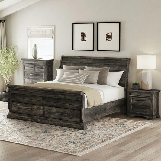 Picket House Furnishings - Hyde Queen Sleigh Storage 3PC Bedroom Set in Charcoal - B-13130-8-QSLB-3PC veiw 1