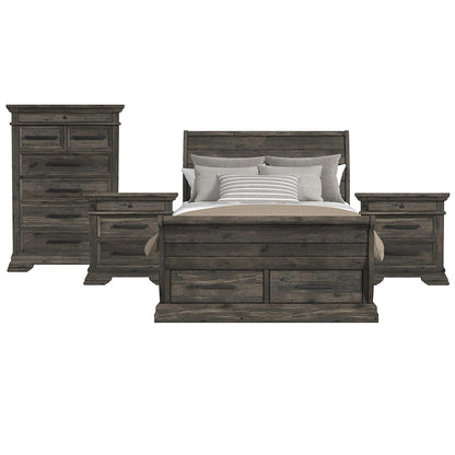 Picket House Furnishings - Hyde Queen Sleigh Storage 4PC Bedroom Set in Charcoal - B-13130-8-QSLB-NSCH view 1