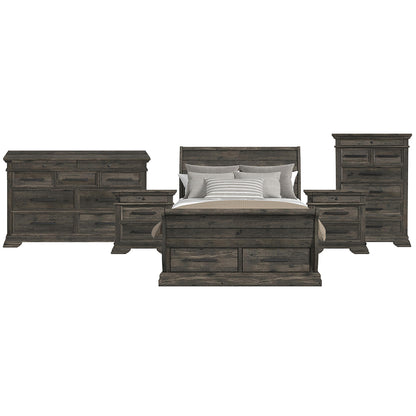 Picket House Furnishings - Hyde Queen Sleigh Storage 5PC Bedroom Set in Charcoal - B-13130-8-QSLB-NSDRC view 1