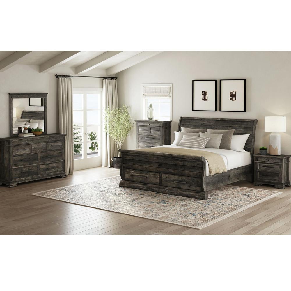 Picket House Furnishings - Hyde Queen Sleigh Storage 5PC Bedroom Set in Charcoal - B-13130-8-QSLB-5PC veiw 1