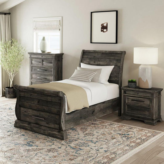 Picket House Furnishings - Hyde Twin Sleigh Storage 3PC Bedroom Set in Charcoal - B-13130-8-TSLB-3PC veiw 1