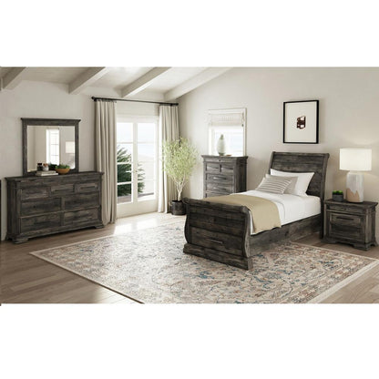 Picket House Furnishings - Hyde Twin Sleigh Storage 5PC Bedroom Set in Charcoal - B-13130-8-TSLB-5PC veiw 1