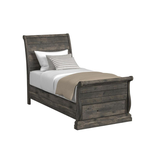 Picket House Furnishings - Hyde Twin Sleigh Storage Bed in Charcoal - B-13130-8-TSLB veiw 1