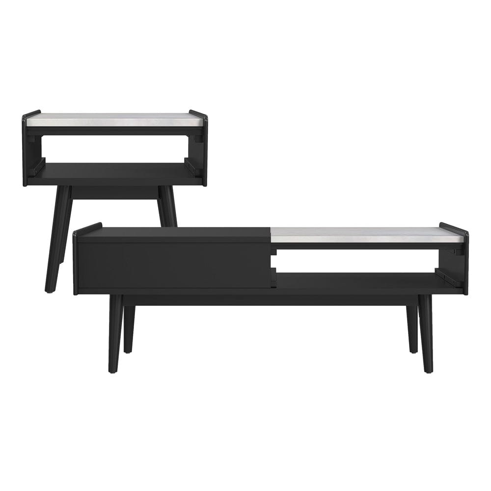 Picket House Furnishings -  Indina 2PC Occasional Table in Black-Coffee Table & End Table - T-19150-8-2PC view 1