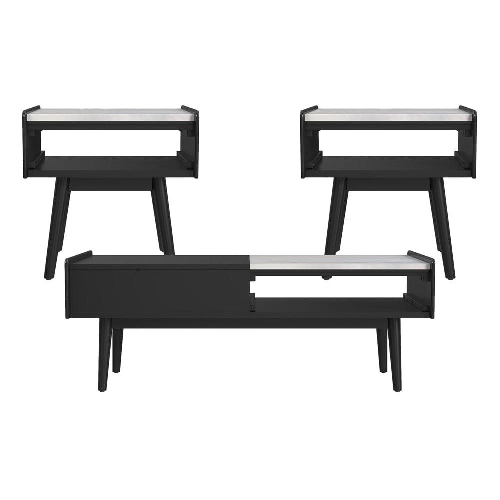 Picket House Furnishings -  Indina 3PC Occasional Table in Black-Coffee Table & Two End Tables - T-19150-8-3PC view 1