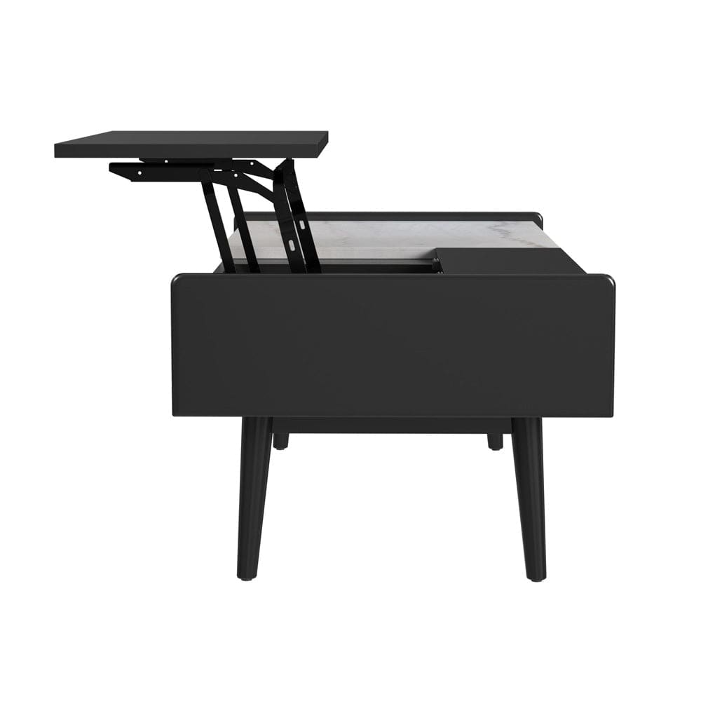Picket House Furnishings -  Indina Coffee Table with White Marble and Lift-Top in Black - T-19150-8-CT view 4
