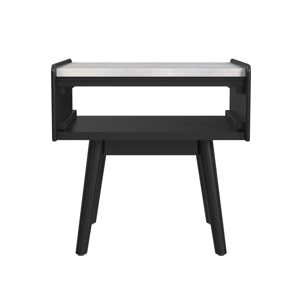 Picket House Furnishings -  Indina End Table with White Marble Top in Black - T-19150-8-ET view 2