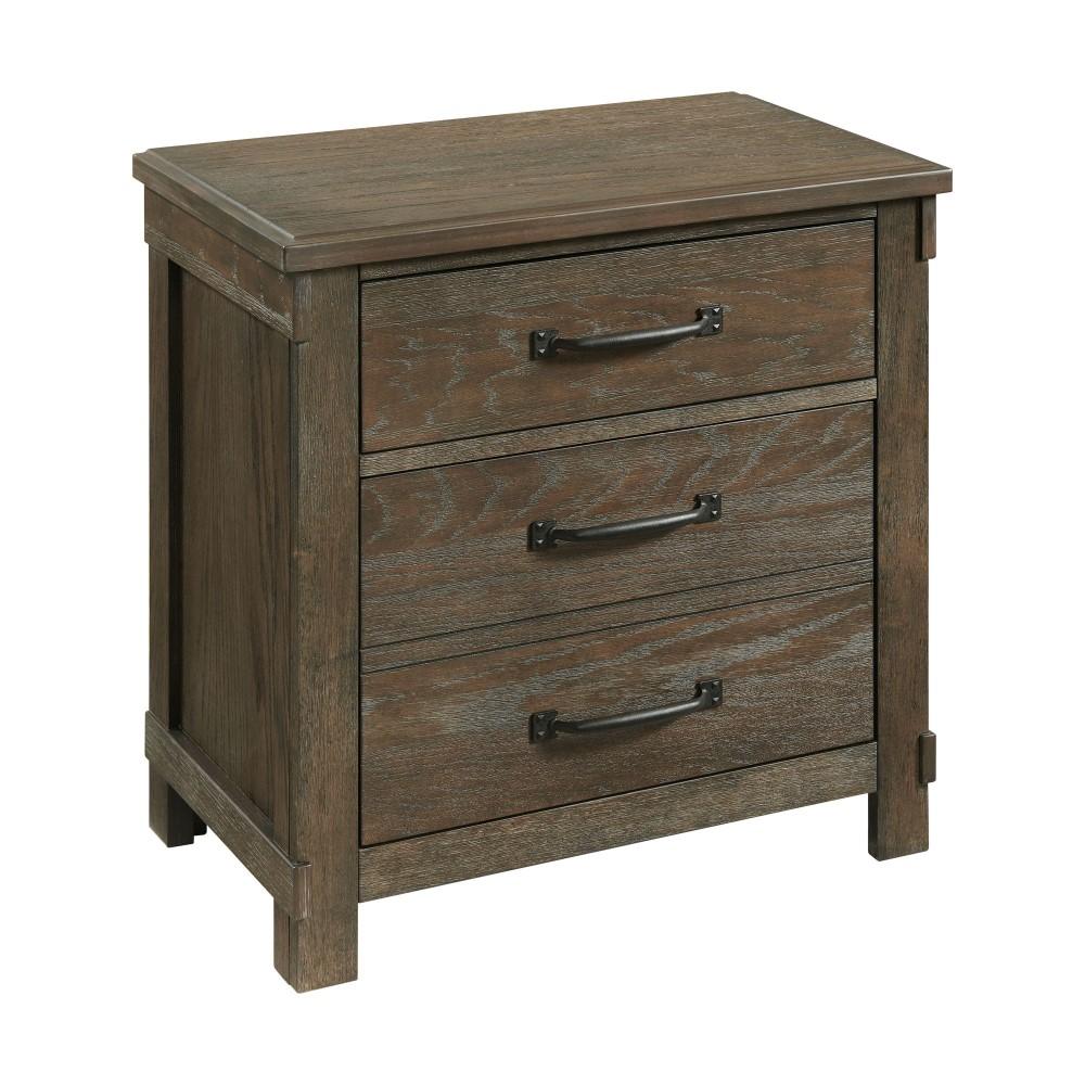 Picket House Furnishings - Jack 2-Drawer Nightstand with USB Ports in Walnut - SC300NS veiw 1