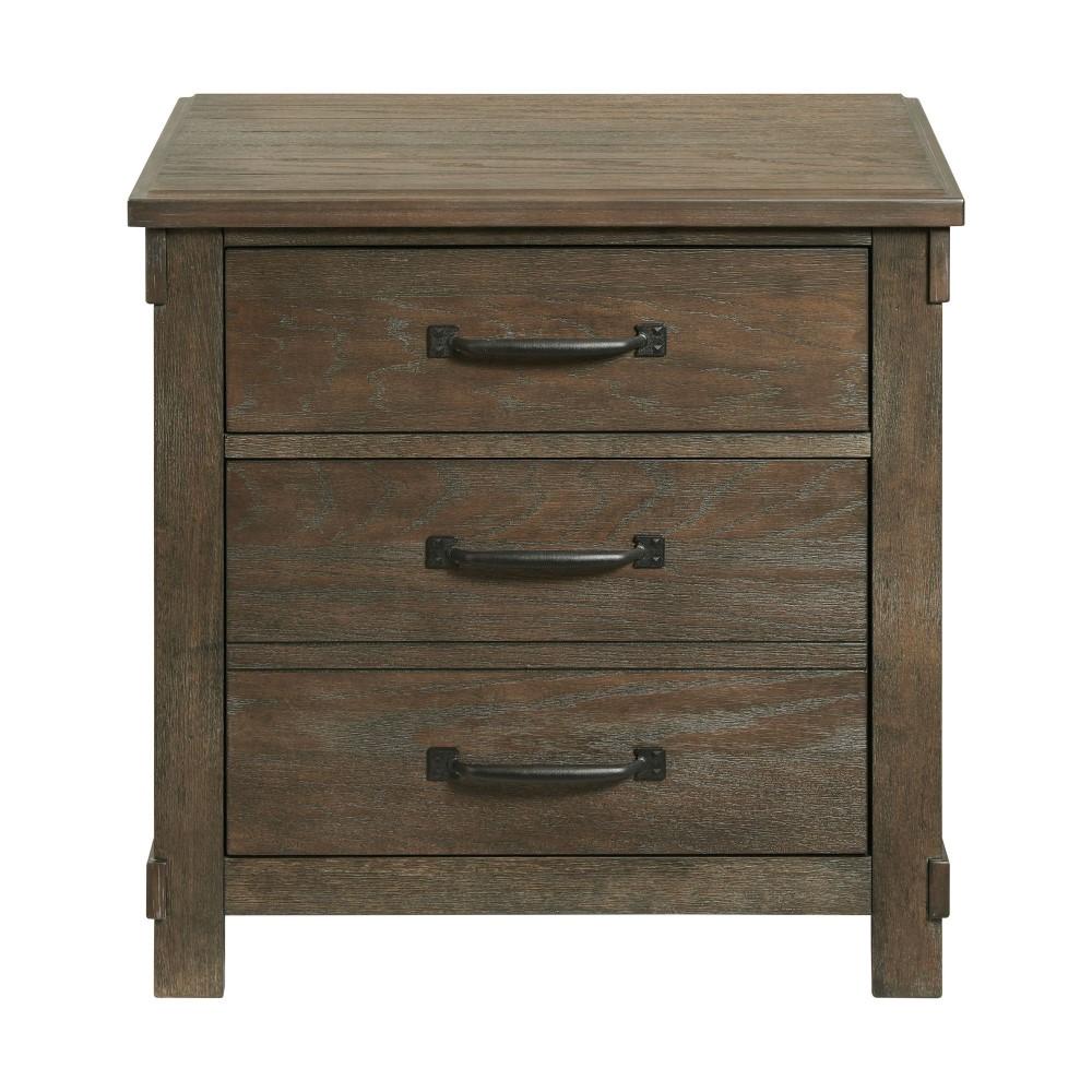 Picket House Furnishings - Jack 2-Drawer Nightstand with USB Ports in Walnut - SC300NS veiw 2