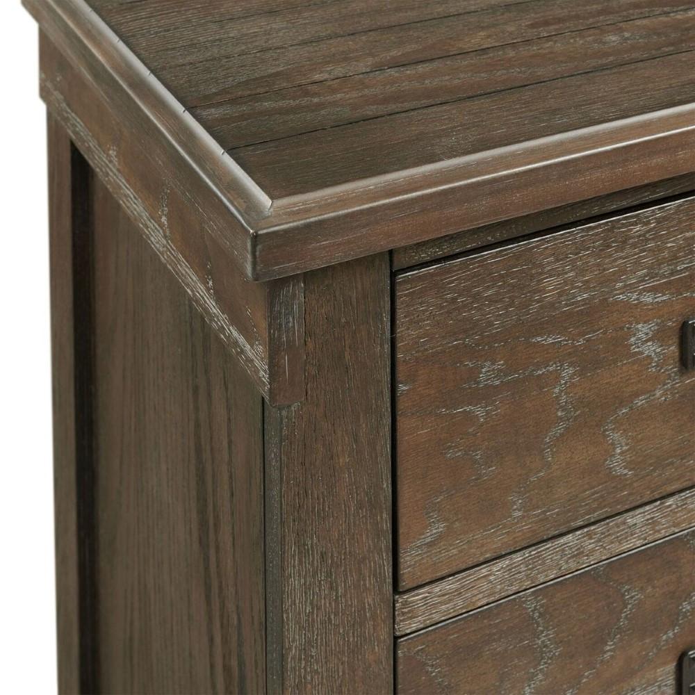Picket House Furnishings - Jack 2-Drawer Nightstand with USB Ports in Walnut - SC300NS veiw 3