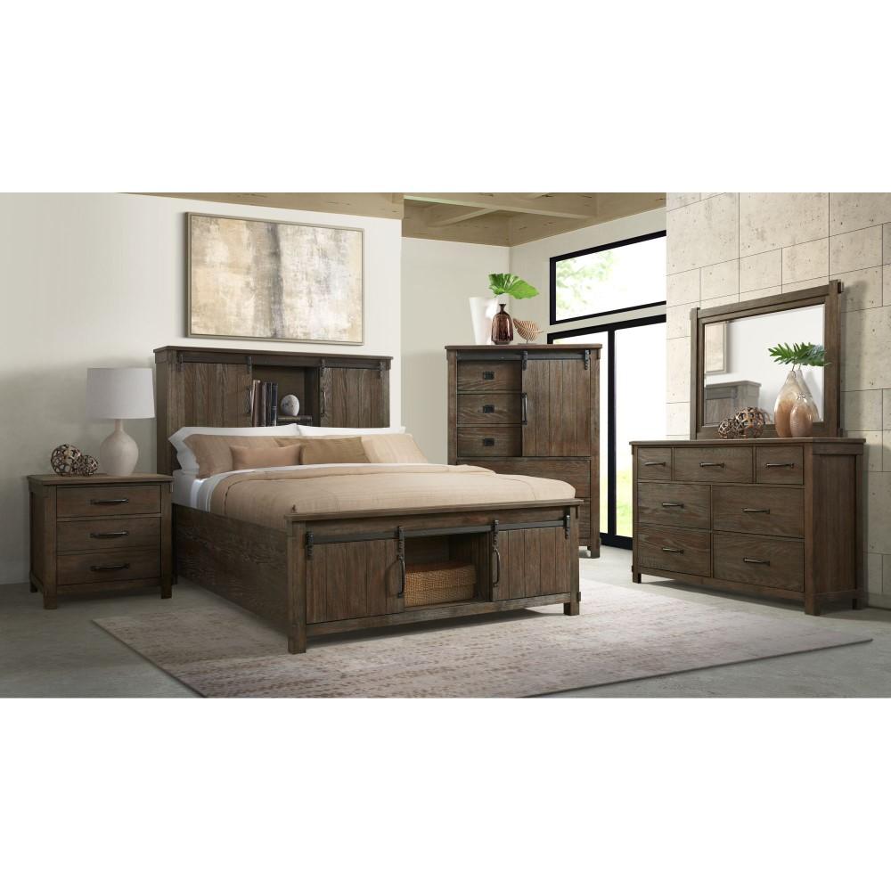 Picket House Furnishings - Jack 2-Drawer Nightstand with USB Ports in Walnut - SC300NS veiw 8