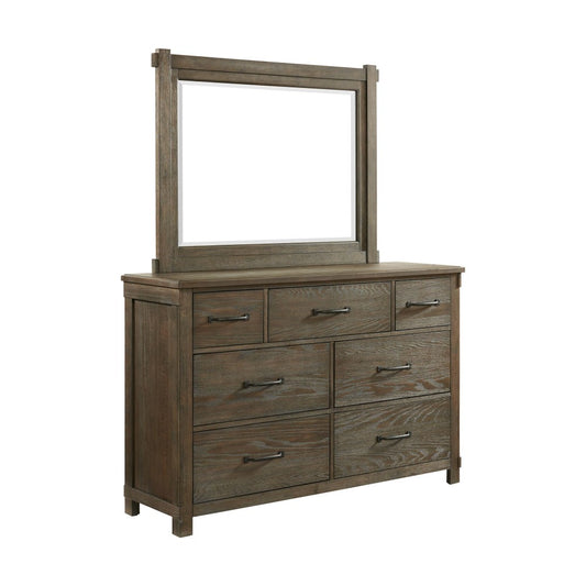 Picket House Furnishings - Jack 7-Drawer Dresser with Mirror Set in Walnut - SC300DRMR veiw 1