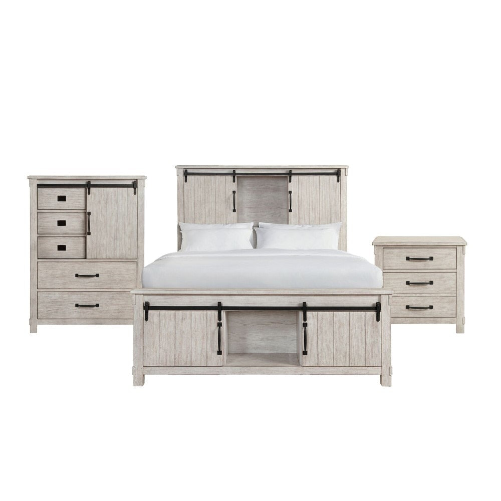 Picket House Furnishings - Jack King Platform Storage 3PC Bedroom Set in White - SC670KB3PC veiw 1