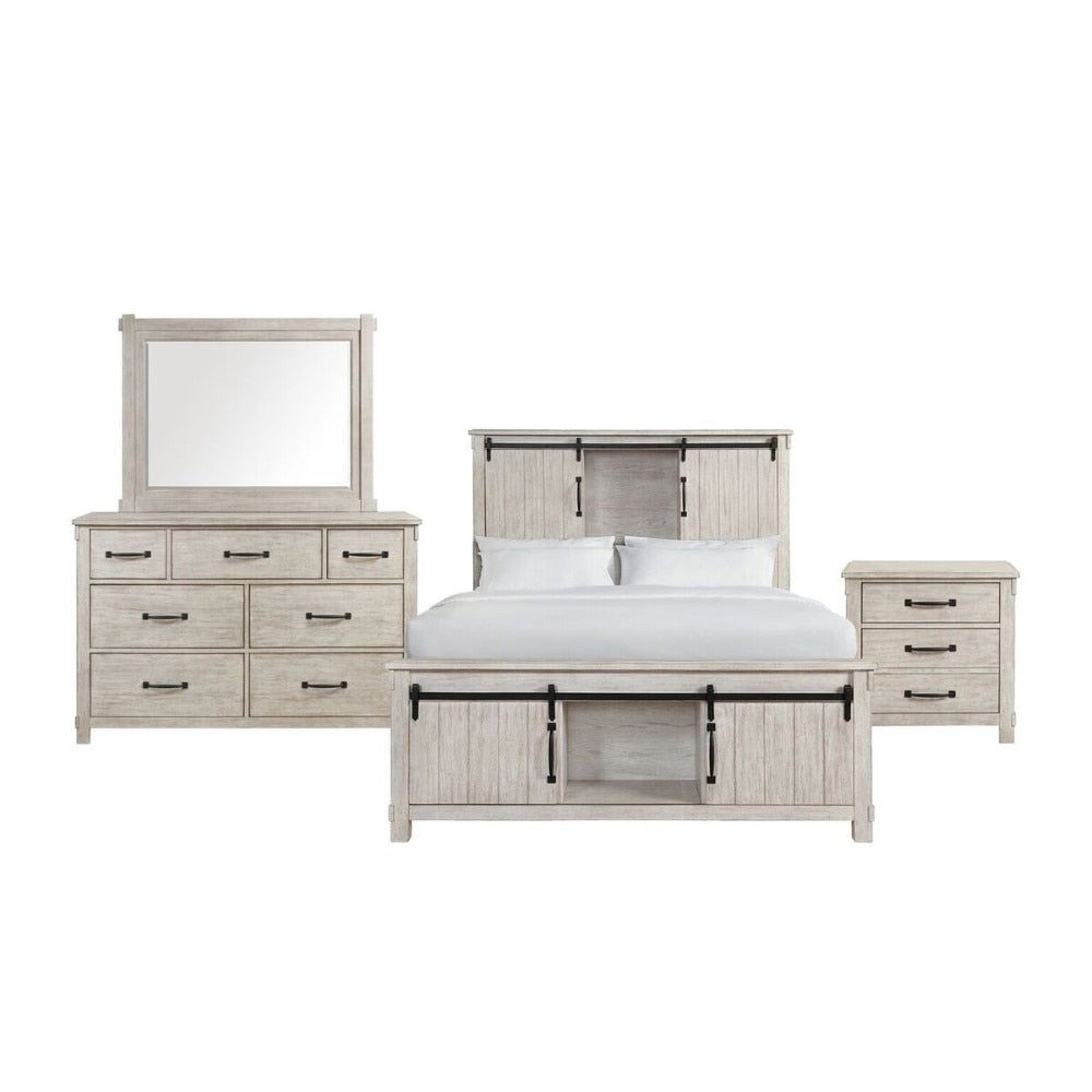 Picket House Furnishings - Jack King Platform Storage 4PC Bedroom Set in White - SC670KB4PC veiw 1