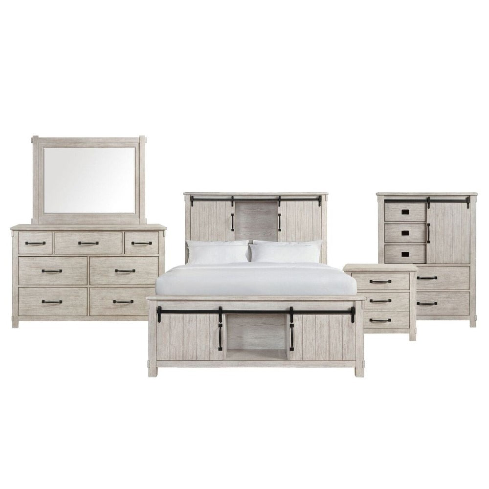 Picket House Furnishings - Jack King Platform Storage 5PC Bedroom Set in White - SC670KB5PC veiw 1