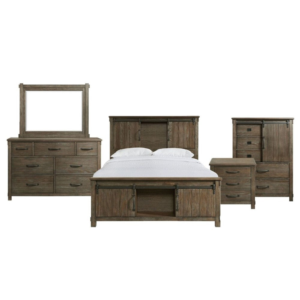 Picket House Furnishings - Jack Queen Platform Storage 5PC Bedroom Set in Walnut - SC370QB5PC veiw 1