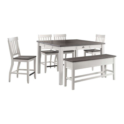 Picket House Furnishings - Jamison 6PC Counter Height Dining Set-Table, Four Chairs & Storage Bench - DKY300C6PC veiw 1