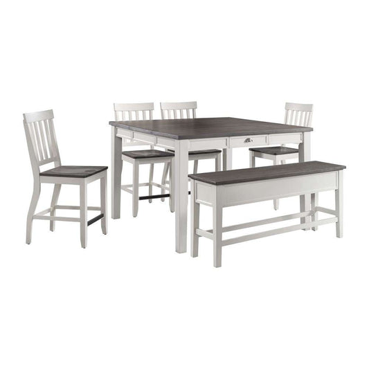 Picket House Furnishings - Jamison 6PC Counter Height Dining Set-Table, Four Chairs & Storage Bench - DKY300C6PC veiw 1
