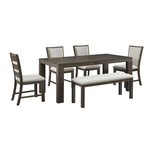 Picket House Furnishings - Jasper 6PC Dining Set (72in Table - 4 Chairs - Bench) in Brown - DGD2006DS1 veiw 1