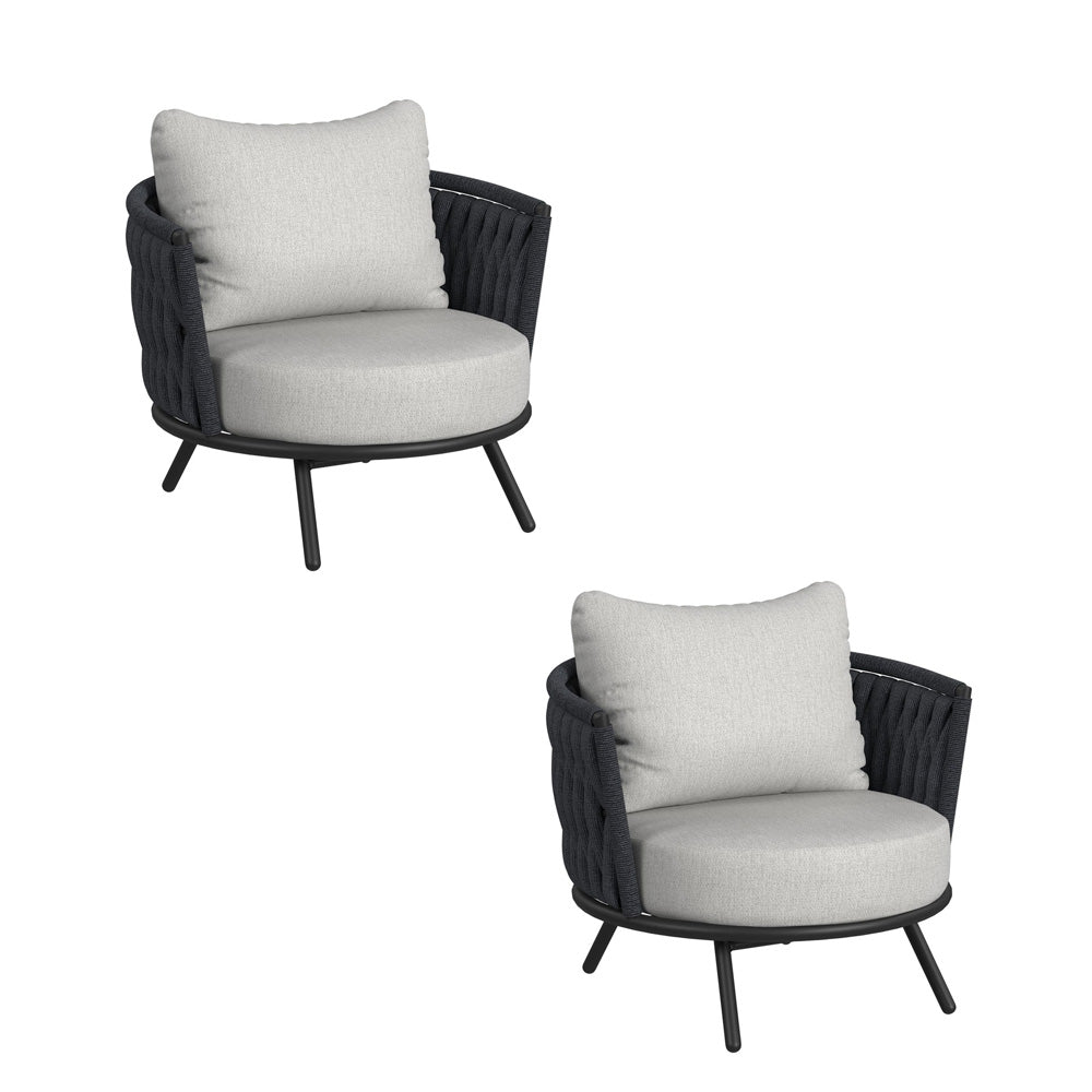 Picket House Furnishings - Java Chairs with Olefin Grey in Dark Grey (Set of 2) - O-19090-8-100 view 1